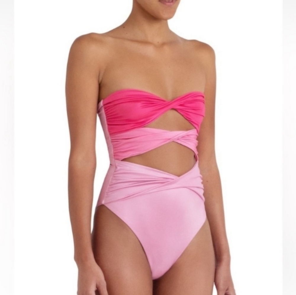 New!Baobab Ola One Piece Moonstone Twist‎ Front Ombre' Swimsuit  Revolve